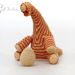 Philip The Striped Dinosaur Amigurumi Crochet Pattern. Make a great present for baby shower, gender reveal party, nursery decor for newborn image 3