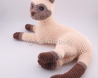 Sunny The Siamese Cat Low-Sew Crochet Pattern: Realistic Laying  Down Amigurumi Cat Tutorial [PDF Download] - Available in English & Spanish