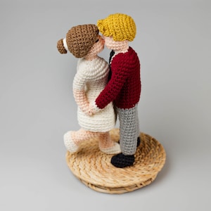 Kissing Couple Crochet Pattern: No -Sew Amigurumi Wedding Cake Topper (PDF Download) image 3