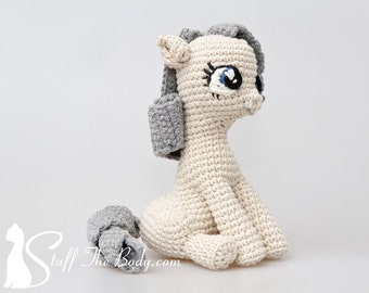 Sitting Pony Amigurumi Pattern, Seamless Pony Crochet Pattern, baby shower, gifts for girls, presents for kids, diy gifts, toy pattern