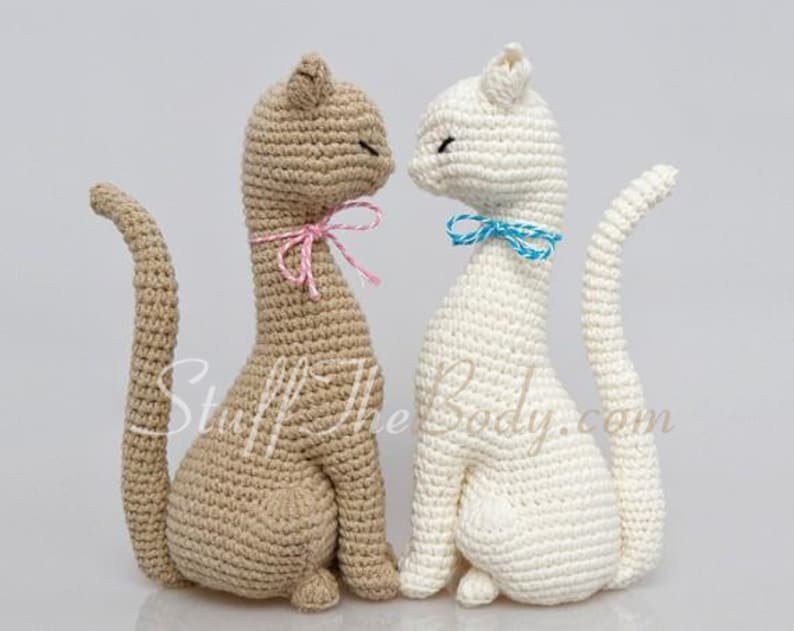 Cat Princess Amigurumi Pattern, Realistic Cat Crochet Pattern, home decor pattern, crochet sculpture, eco art, wedding decoration, toy image 1