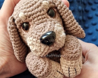 Brownie The Dachshund Puppy:  Realistic Brown and Beige No-Sew Wiener Dog Crochet Pattern (PDF DOWNLOAD)