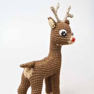 Rudolph The Red-Nosed Reindeer Free Pattern Modification + Fawn Amigurumi Pattern, Christmas Crochet Gift, xmas present, home decor, winter