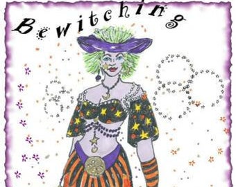 PDF digital download, original doll design, Cloth Doll Pattern "Bewitching" - Exotic lady with full costume instructions.