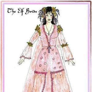 PDF digital download, original doll design, Cloth Doll Pattern &quot;Elf Bride&quot; - Mystical Bride with full costume instructions.