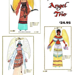PDF digital download, original doll design, Cloth Doll Pattern Bundle - 3 Spanish Angels