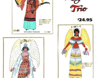 PDF digital download, original doll design, Cloth Doll Pattern Bundle - 3 Spanish Angels