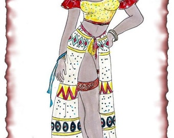 PDF digital download, original design dolls, cloth Doll Pattern "Xan" - Sexy Creole Girl...