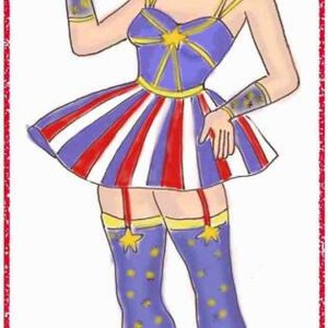 PDF digital download, original design dolls, cloth Doll Pattern &quot;Miss Firecracker&quot; - Ready for the Fourth of July...