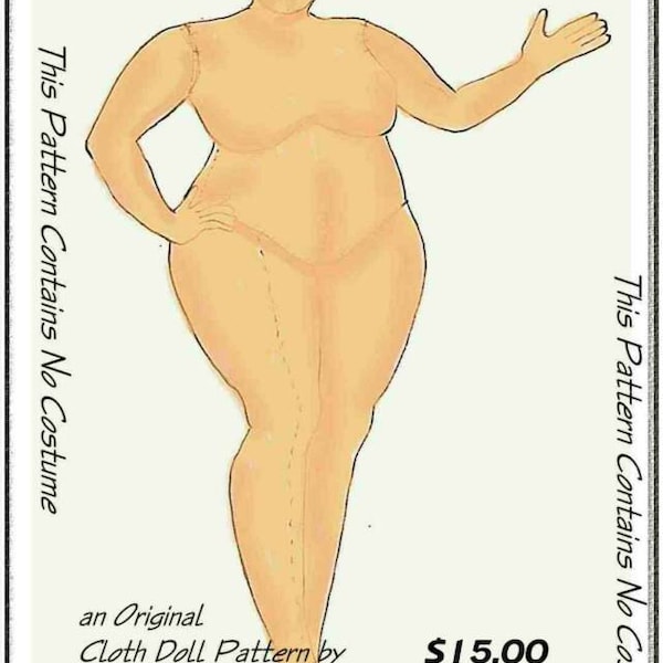 PDF digital download, original design dolls, cloth Doll Pattern "Body Basic Three" - A Big Girl Ready to Dress...