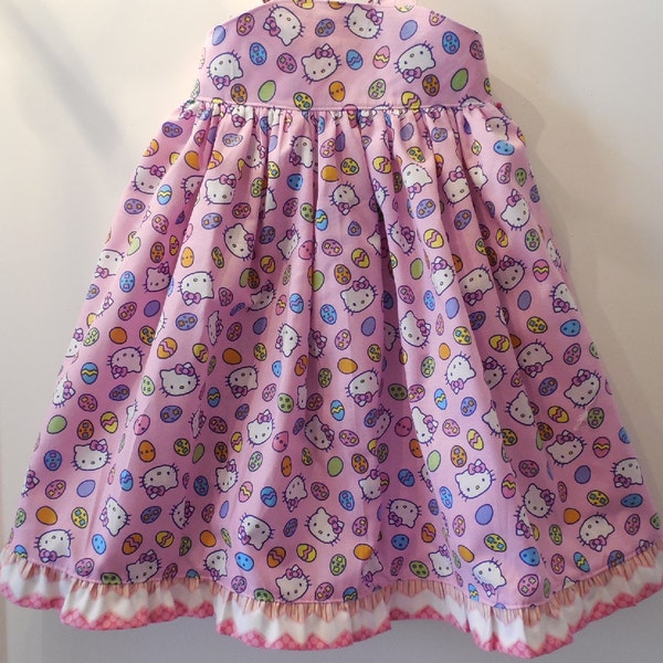 Last One! Girls Baby Girls Hello Kitty Easter Reverse Knot Full Twirly Ruffle Dress Size 2T