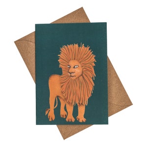 Carte de voeux Roi des chats. Carte vierge. Carte de lion. Carte d'art. Carte vierge Lion par Quantum
