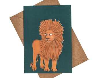 King of Cats Lion Art Card: blanco wenskaart