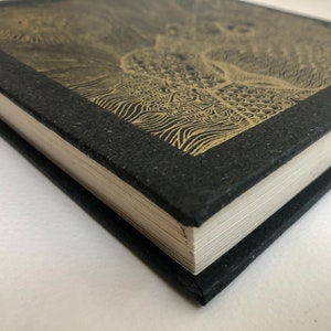 Sketch book. Note Book. Handmade Gold Lion screen printed book. Blank Book. image 4