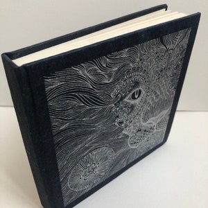 Sketch book. Note Book. Handmade Gold Lion screen printed book. Blank Book. image 7