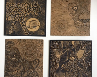 Set of four Animal Cards by Quantum