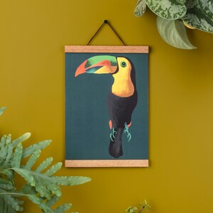 Toucan Art Print. Teal Toucan. Tropical Art Print. A4 Art Print. A4 Toucan
