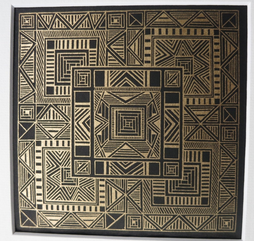 Aztec Print. Aztec Screen Print. Gold Aztec Print by Quantum - Etsy