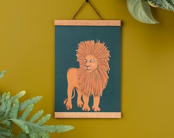 King of Cats Lion Art Print: tropische collectie, A4