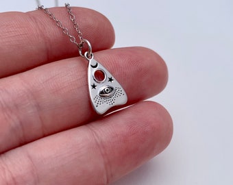 Sterling Silver Ouija Planchette Necklace - All Seeing Eye Necklace