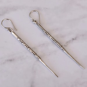Sterling Silver Long Spike Earrings, Geometric Earring, Simple Shard Earrings