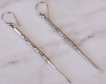 Sterling Silver Long Spike Earrings, Geometric Earring, Simple Shard Earrings