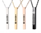 Personalized Music Spotify Scan Code Bar Necklace For Women Men Stainless Steel Pendants Custom Laser Engrave Spotify Code Jewelry