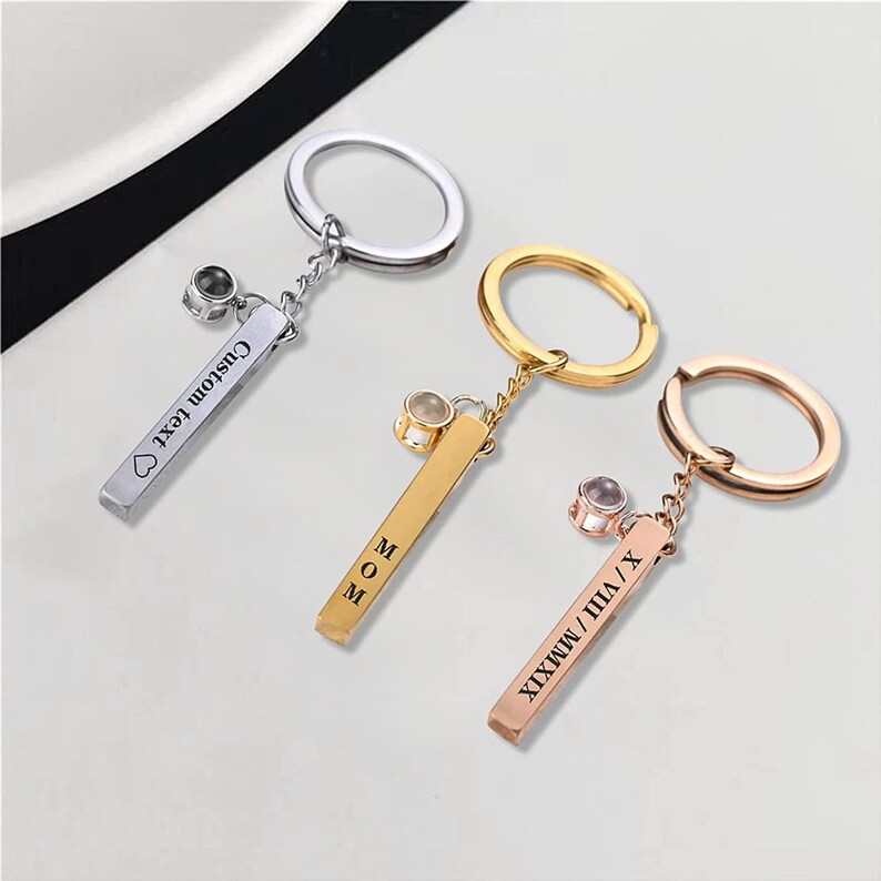 Personalized Photo Projector Keychain Custom Photo Keychain Etsy