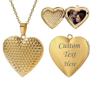 Personalization Photo Frame Necklace, Custom Text Locket Pendant Necklace, Engrave Name Polka Dots Necklace, Fashion Jewelry Gifts