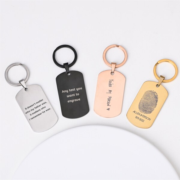 Customized Dog Tag Keychain Etsy