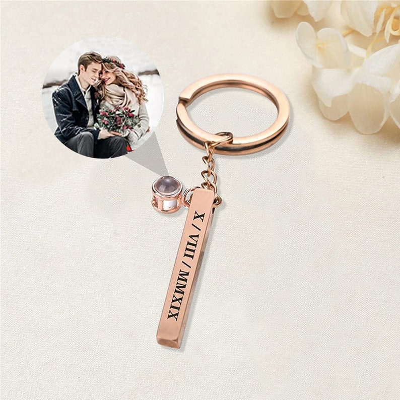 Personalized Photo Projector Keychain Custom Photo Keychain Etsy