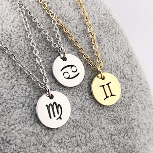 12 Constellation Necklace Zodiac Jewelry Celestial Personalized Jewelry Best Friend Gift Zodiac Necklace Capricorn Zodiac Stainless Steel