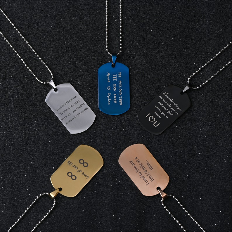 Personalized Military Dog Tags Custom US Military ID Tag Etsy