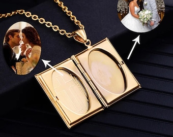 Fashion Cross Photo Locket Pendants Gold Silver Color Stainless Steel Christian Necklace For Women Men Religious Jewelry Gift