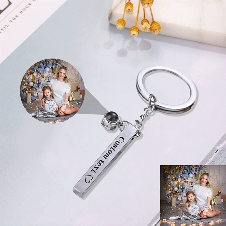 Personalized Photo Projector Keychain Custom Photo Keychain Etsy