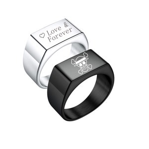 Gepersonaliseerde ring, 316L roestvrij staal aangepaste naamring sieraden trouwring, gegraveerde monogram ring voor man vintage coole ringen