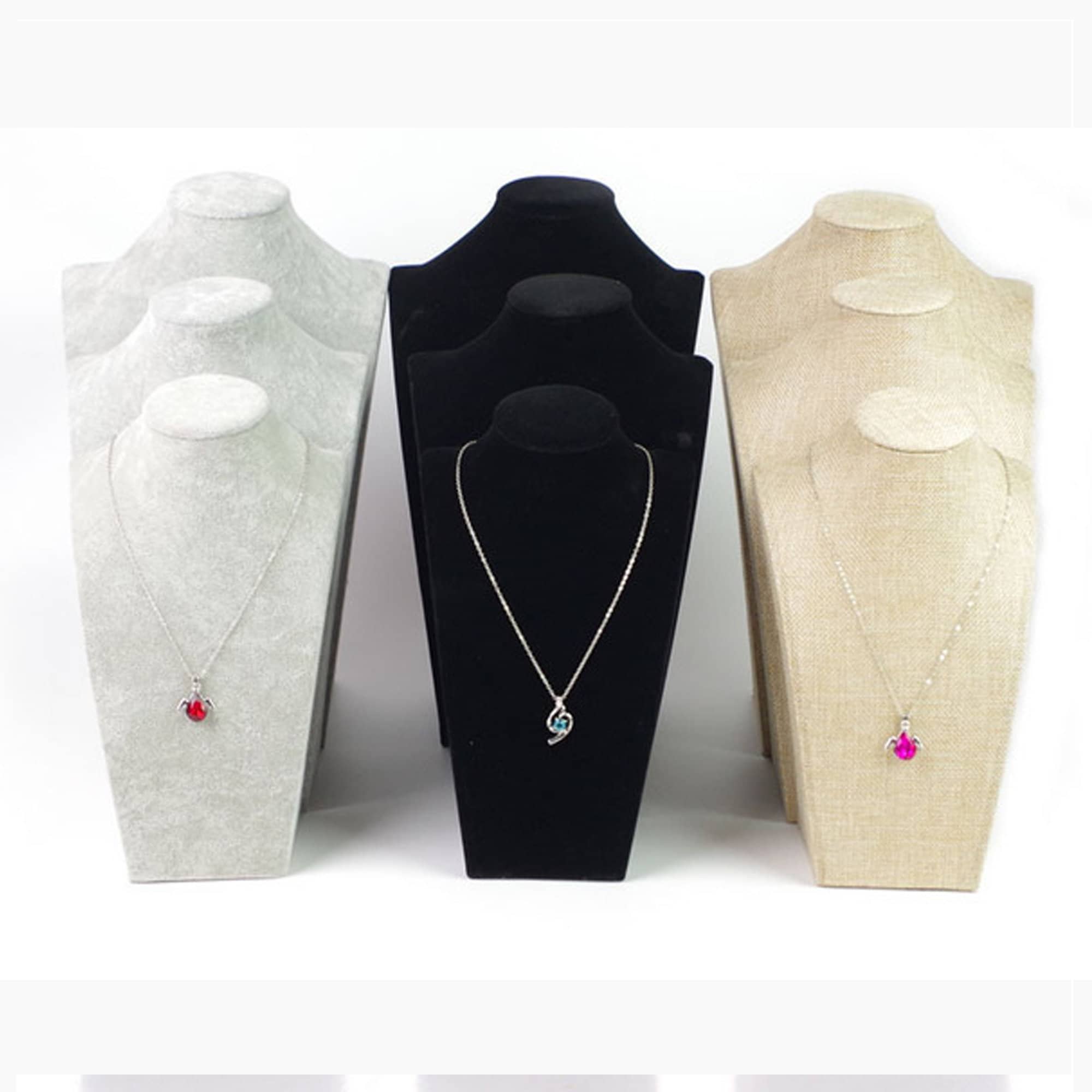 Black Plush Velvet Necklace Bust Jewelry Display Stand Extra Tall For Necklace Bust 8 High Black Plush Velvet Necklace Bust Jewelry Display Stand Extra Tall For Necklace Bust 8 High
