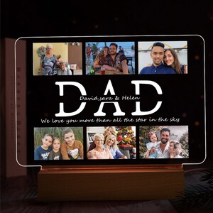 Personalized MOM/DAD Night Light With Multi-photo Custom Engraved Text ...