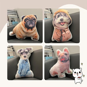 Personalized Photo DIY Pet Cushion Toys Dolls Stuffed Animal Pillow Sofa Car Decorative Pillow Custom Dog Cat Picture Cushion 16 inches/40cm