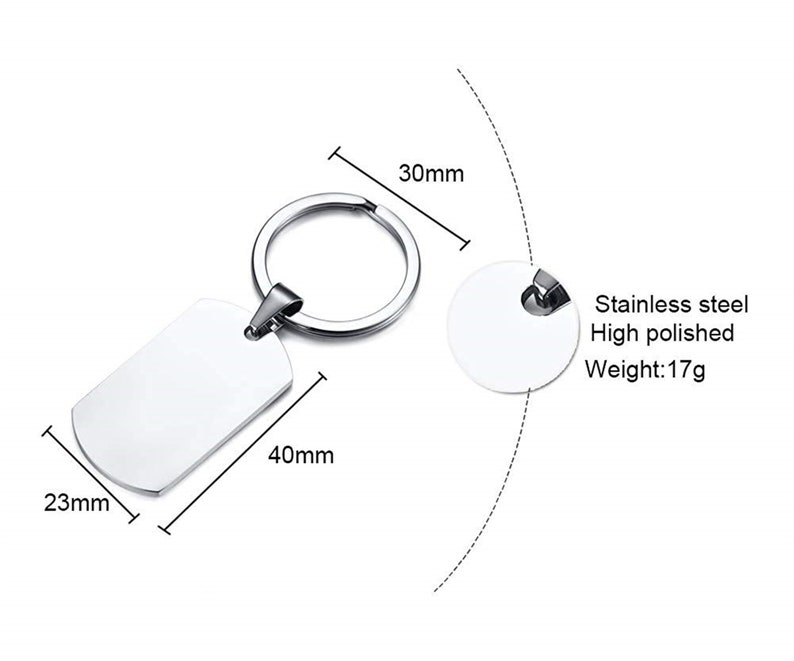 Personalized Engraved Dog Tags Keychain Stainless Steel Key Etsy