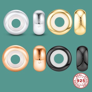 Bouchons de perles pour Bracelets en argent Sterling 925, breloques d'espacement à Clip, bouchons de Bracelet, 2 pièces image 1