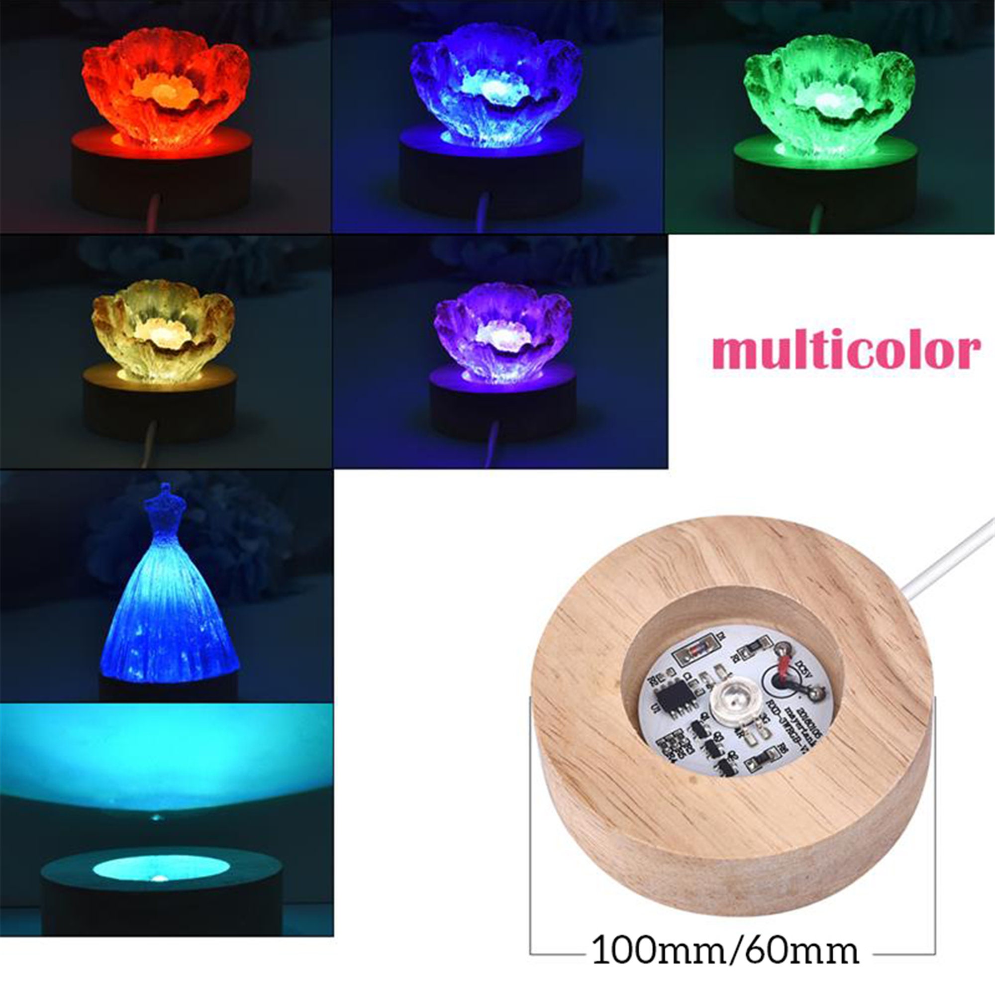 LED Night Lights Wooden Base Lamp Fit DIY Resin Crafts Home Etsy UK