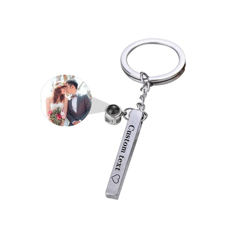 Personalized Photo Projector Keychain Custom Photo Keychain Etsy