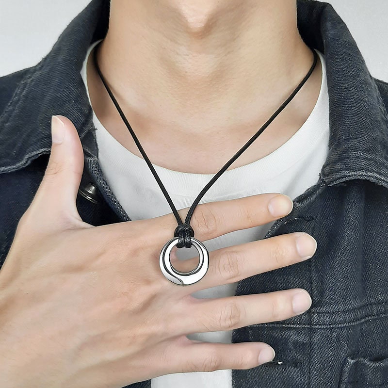 Ciondolo A Forma Di Cerchio Di Cristallo Blu - Gioiello - Foto 5