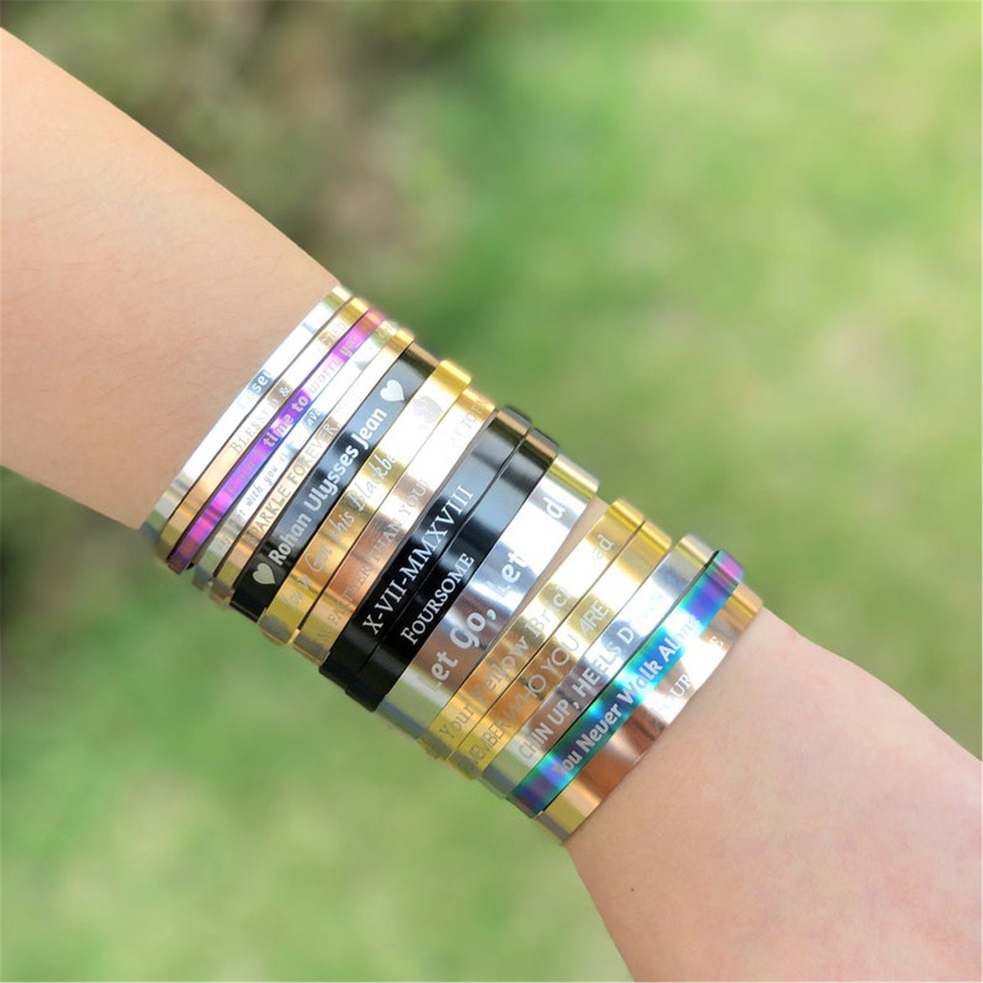 bracelet engraved monogram colors