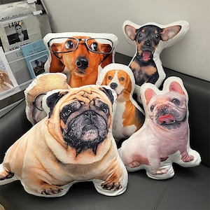 Personalized Photo DIY Pet Cushion Toys Dolls Stuffed Animal Pillow Sofa Car Decorative Pillow Custom Dog Cat Picture Cushion 14 inches/35cm