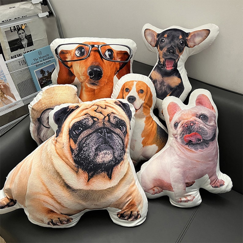 Personalized Photo DIY Pet Cushion Toys Dolls Stuffed Animal Pillow Sofa Car Decorative Pillow Custom Dog Cat Picture Cushion 14 inches/35cm