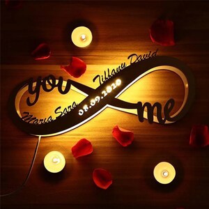 Personalized Infinity I Love You USB LED Night Light Custom Couple Name ...