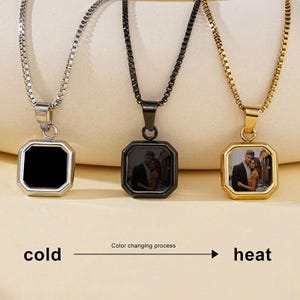 Collar mágico con foto personalizada Collar mágico con foto activada por calor con imagen oculta personalizada