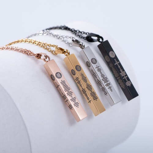 Personalized Music Spotify Scan Code Necklace for Women Men Etsy